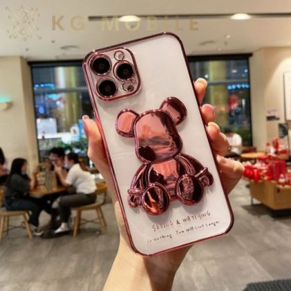 Силиконов Кейс BEAR CASE IPHONE 13 - Розов