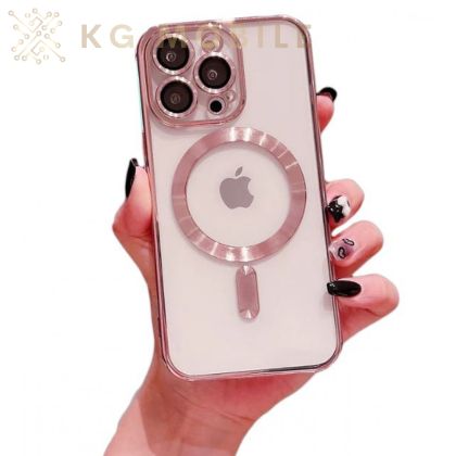 Силиконов Кейс Luxury Case with Magsafe iPhone 15 PRO MAX - Розов 