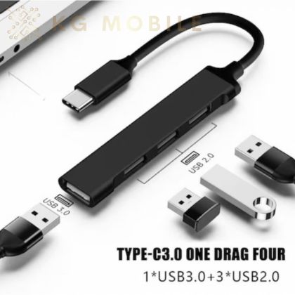 HUB C&Q-094 4в1 Type-C КЪМ 4XUSB - Черен