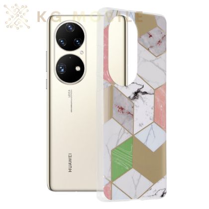 Силиконов Кейс Marble Series - Huawei P50 Pro - Purple Hex