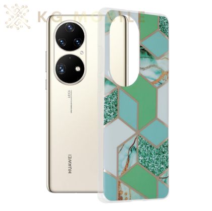 Силиконов Кейс Marble Series - Huawei P50 Pro - Green Hex