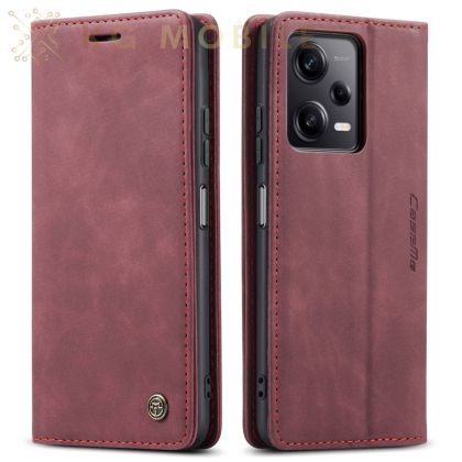 CaseMe Елегантен Луксозен Калъф Тип Тефтер За Xiaomi Poco X5 Pro / Redmi Note 12 Pro 5G - Бордо