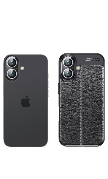 Силиконов Кейс Litchi Texture за  iPhone 16 - Black