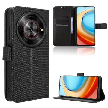 Diamond Калъф Тип Тефтер За ZTE Blade A75 5G, Vivacom 5G Pro UG Phone - черен