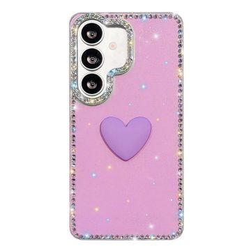 Кейс Love Heart за Samsung Galaxy A17 - лилав с блясък