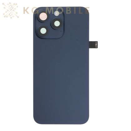 Заден капак за iphone 15 Pro Max оборудван + стъкло камера + метална пластина + светкавица - Blue Titanium OEM