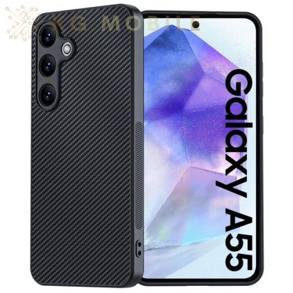 Силиконов Кейс Carbon Fiber за Samsung Galaxy A55 5G - черен