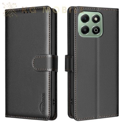 Leather Калъф Тип Тефтер За Honor X6b - черен
