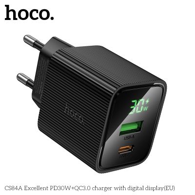 Зарядно устройство HOCO CS84A / 30W  /  с дисплей, черно