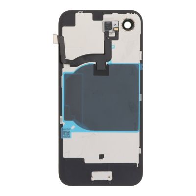 Заден капак за iphone 16e оборудван + стъкло камера + метална пластина + светкавица - black, черен / OEM /