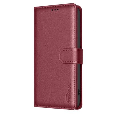 Leather Калъф Тип Тефтер За Redmi 15C 5G / 4G EU 173mm / Poco C85 5G - червен