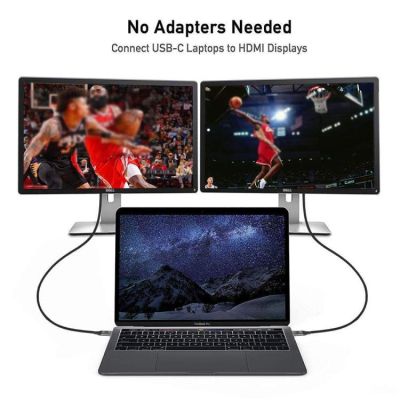 Кабел QGeeM USB-C към HDMI кабел - 4K@30Hz , съвместим за iPhone 15 Pro Max, Galaxy, MacBook Pro/air, Dell XPS