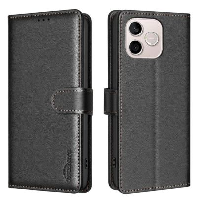 Leather Калъф Тип Тефтер За Honor 600 Lite - черен