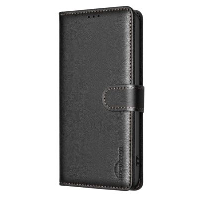 Leather Калъф Тип Тефтер За Honor 600 Lite - черен